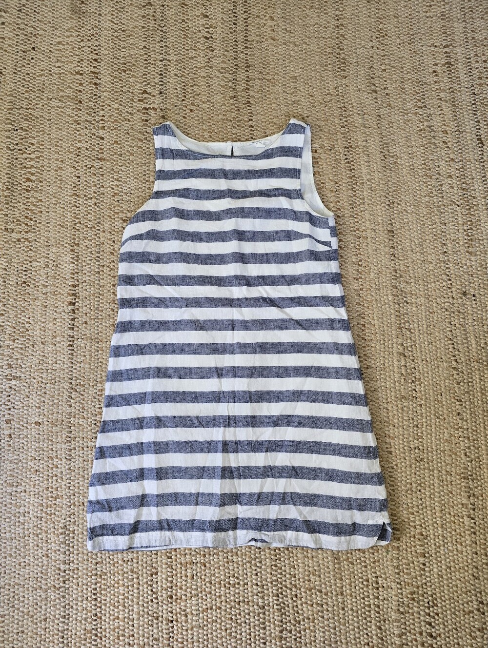 beachlunchlounge Navy and White Striped Linen Dress